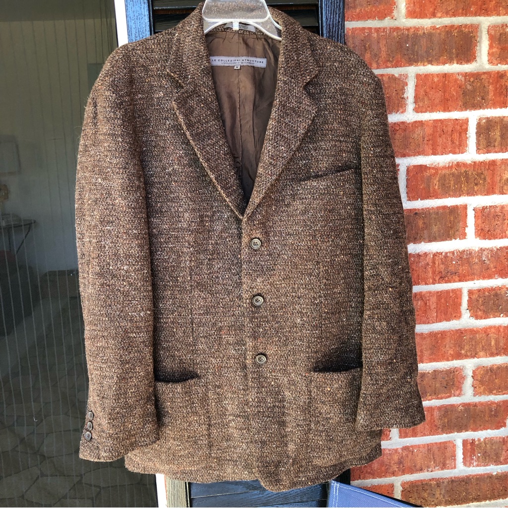 Le Collezioni Structure Brown Virgin Wool Blend Blazer M